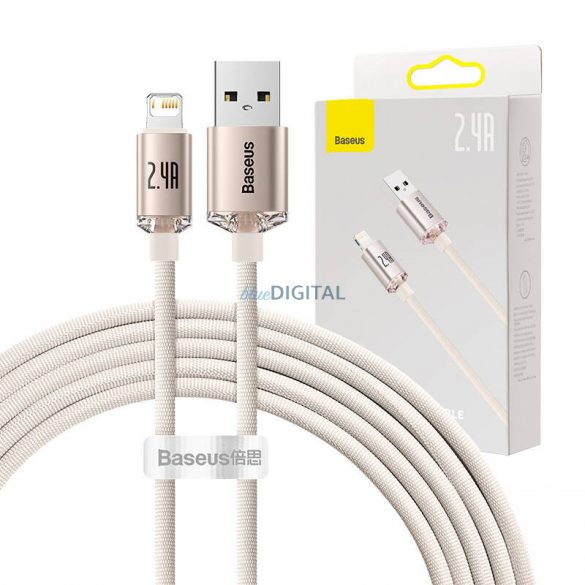 Kabel USB pentru iP Baseus Crystal Shine, 2,4 A, 2 m (roz)