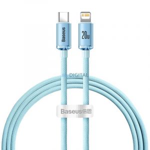 Kabel USB-C pentru iP Baseus Crystal Shine, 20 W, 1,2 m (niebieski)