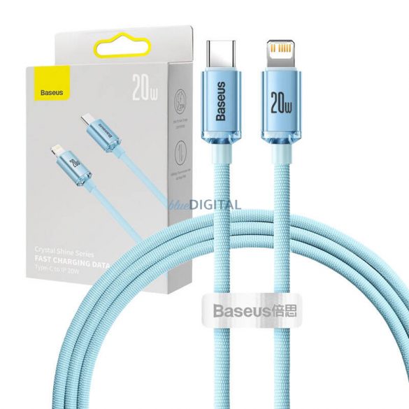 Kabel USB-C pentru iP Baseus Crystal Shine, 20 W, 1,2 m (niebieski)