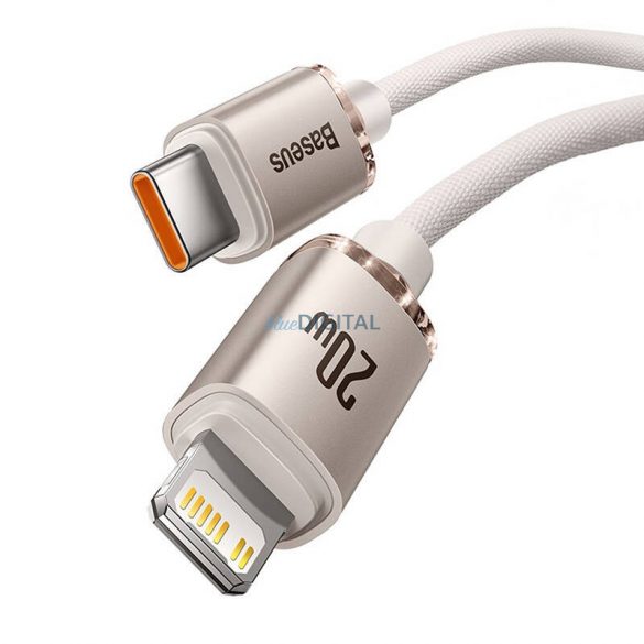 Kabel USB-C pentru iP Baseus Crystal Shine, 20 W, 1,2 m (roz)