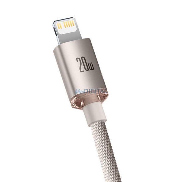 Kabel USB-C pentru iP Baseus Crystal Shine, 20 W, 1,2 m (roz)