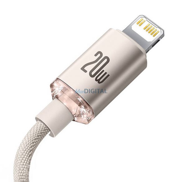 Kabel USB-C pentru iP Baseus Crystal Shine, 20 W, 1,2 m (roz)