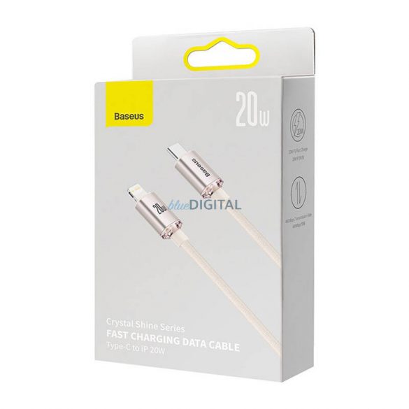 Kabel USB-C pentru iP Baseus Crystal Shine, 20 W, 1,2 m (roz)