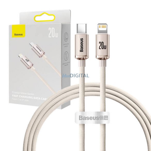 Kabel USB-C pentru iP Baseus Crystal Shine, 20 W, 1,2 m (roz)