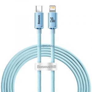 Kabel USB-C pentru iP Baseus Crystal Shine, 20W, 2m (niebieski)