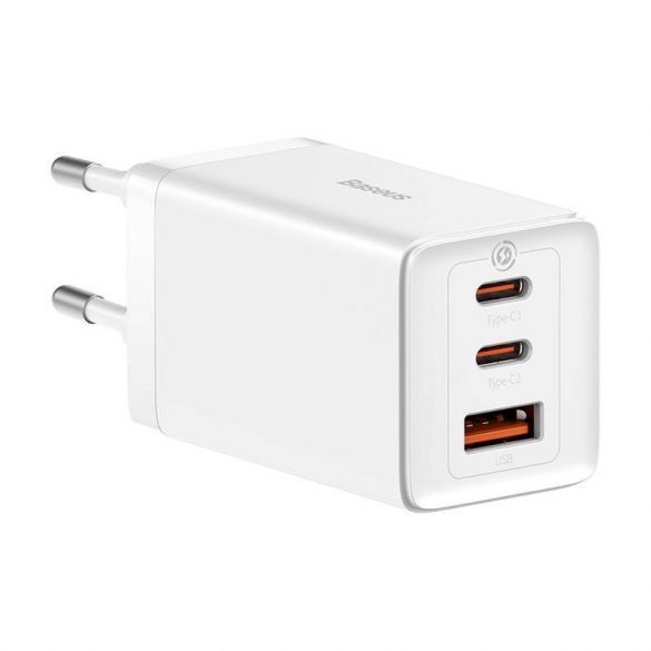 Baseus GaN5 Pro încărcător , 2xUSB-C + USB, 65W (alb)