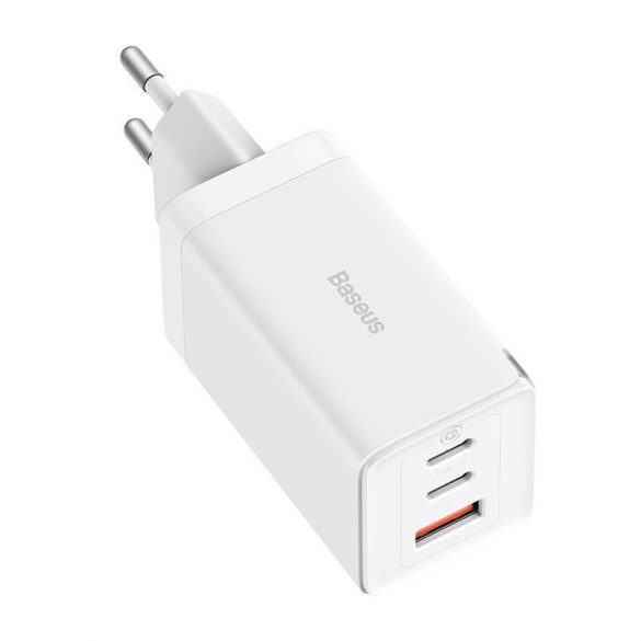 Baseus GaN5 Pro încărcător , 2xUSB-C + USB, 65W (alb)