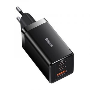 Baseus GaN5 Pro încărcător , 2xUSB-C + USB, 65W (negru)