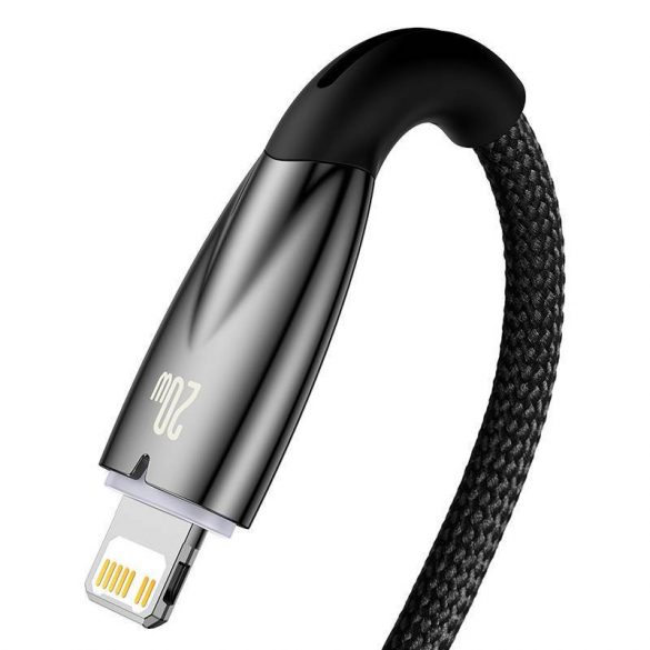 Baseus Glimmer USB-C - Cablu de încărcare Lightning, 20W, 2m (negru)