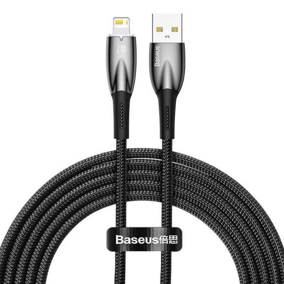 Baseus Glimmer USB - Cablu de încărcare Lightning, 2,4 A, 2 m (negru)