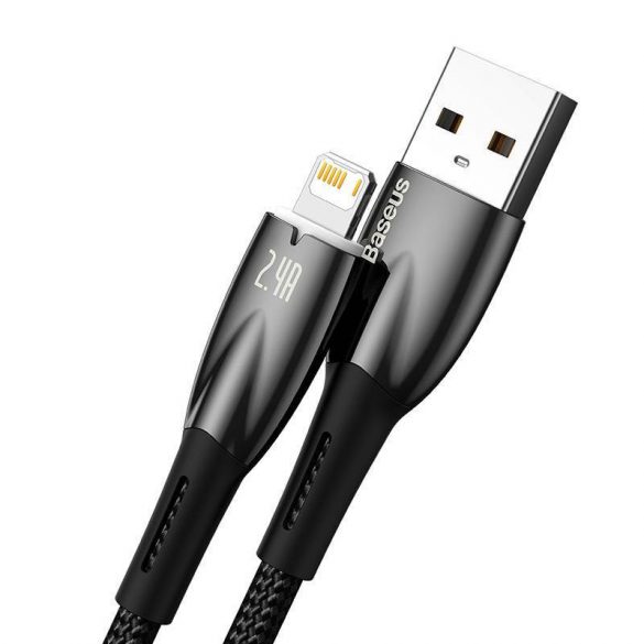 Baseus Glimmer USB - Cablu de încărcare Lightning, 2,4 A, 2 m (negru)