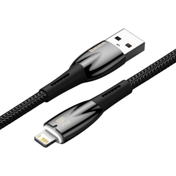 Baseus Glimmer USB - Cablu de încărcare Lightning, 2,4 A, 2 m (negru)