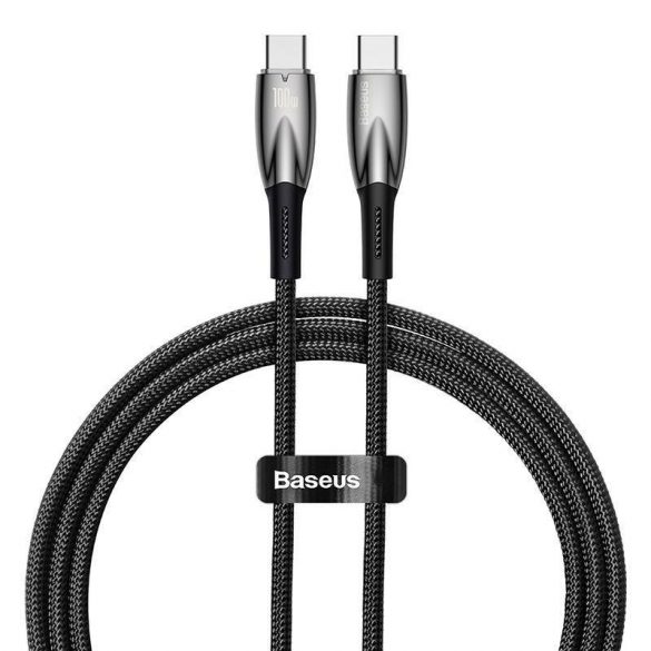 Baseus Glimmer USB-C - cablu de încărcare USB-C, 100 W, 1 m (negru)