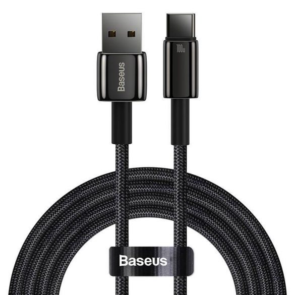 Cablu USB - USB-C Baseus Tungsten Gold, 100 W, 2 m (negru)