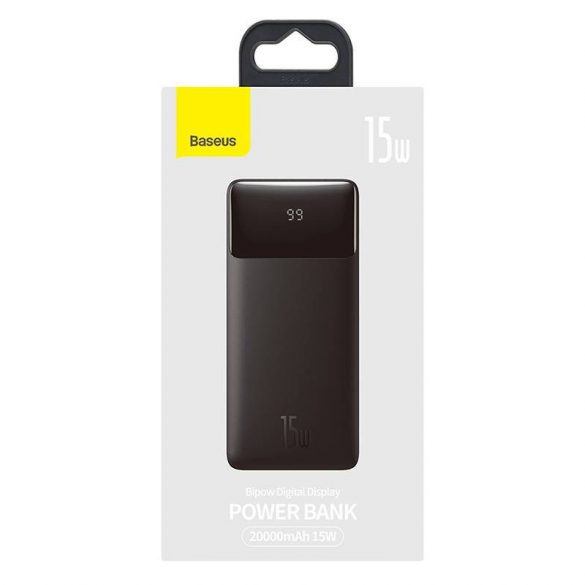 Baseus Bipow Powerbank 20000mAh, 2xUSB, USB-C, 15W (negru)