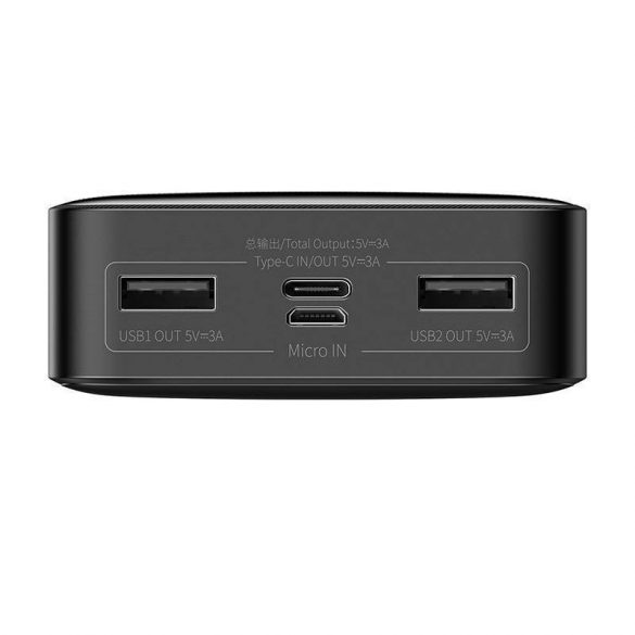 Baseus Bipow Powerbank 20000mAh, 2xUSB, USB-C, 15W (negru)