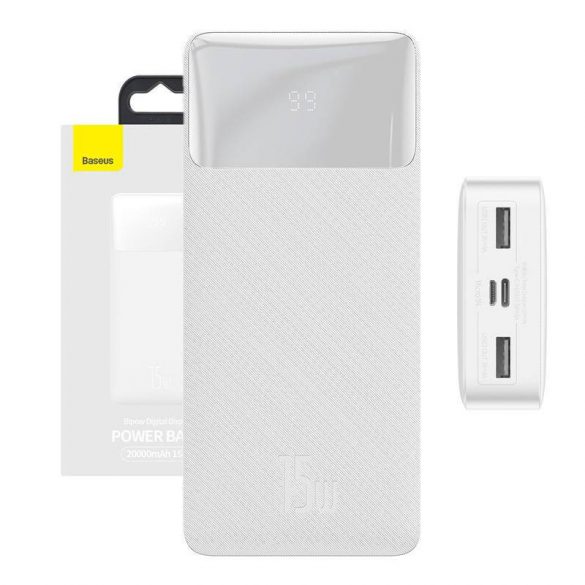 Powerbank Baseus Bipow, 20000mAh, 15W (alb)