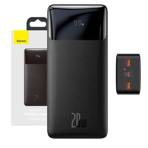 Baseus Bipow Powerbank, 30000mAh, 20W (negru)