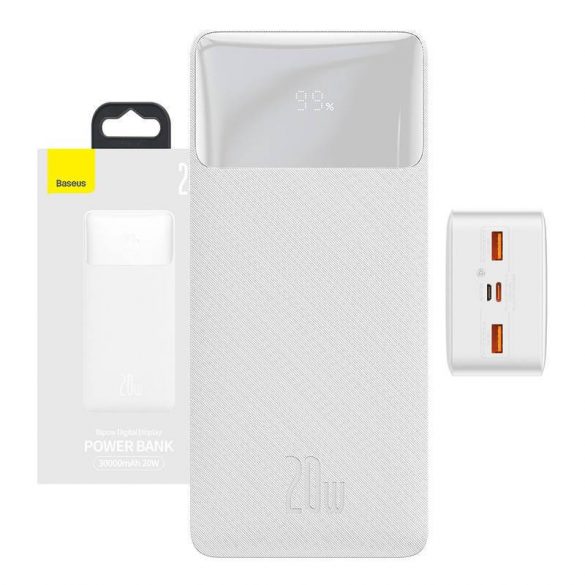 Baseus Bipow Powerbank, 30000mAh, 20W (alb)