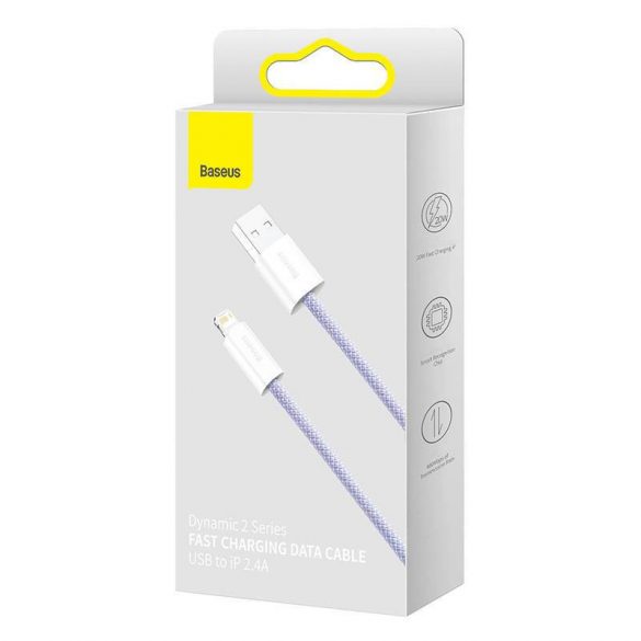 Baseus Dynamic 2 USB - Cablu de încărcare Lightning, 2,4 A, 1 m (violet)