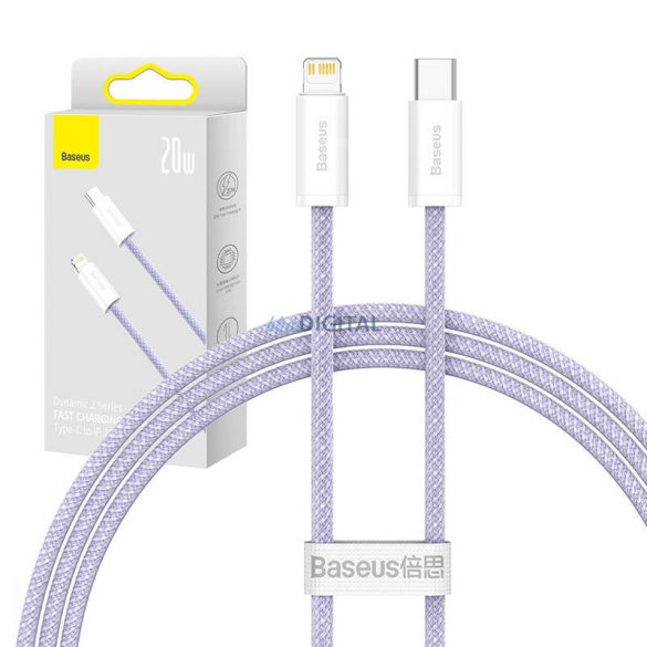 Baseus Dynamic 2 USB-C - Cablu de încărcare Lightning, 20 W, 1 m (violet)