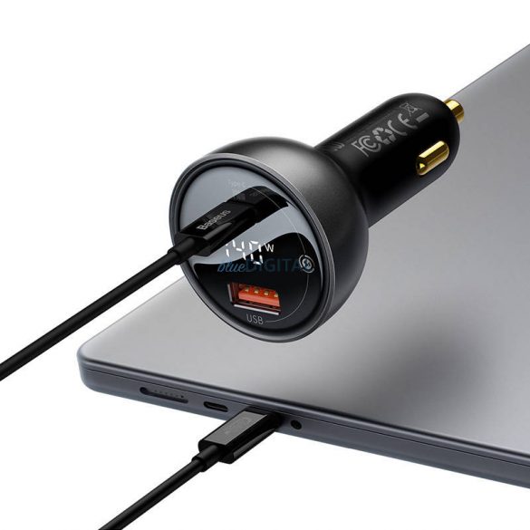 Încărcător auto Baseus Superme, USB, USB-C, 140 W (negru)