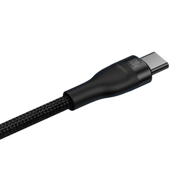 Cablu de încărcare USB Baseus Flash 2 în 1, USB-C - USB-C, 100 W, 1,5 m (negru)