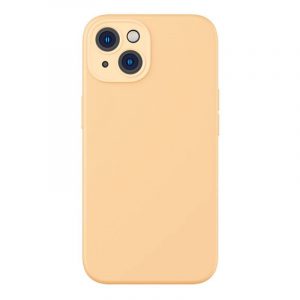 Husă Baseus Liquid Silica iPhone 14 Plus, folie de sticlă și kit de curățare (galben)