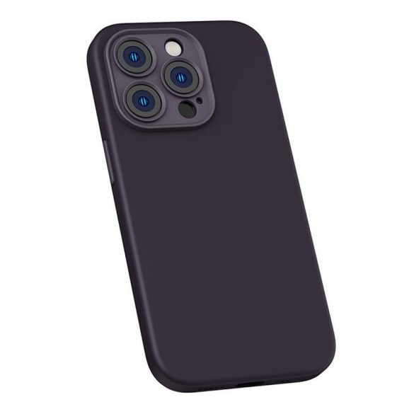 Husă Baseus Liquid Silica iPhone 14 Pro, folie de sticlă și kit de curățare (violet închis)