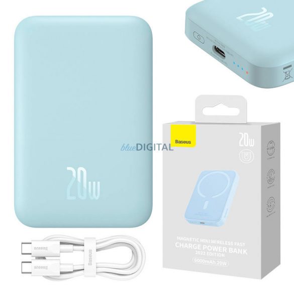 Powerbank Baseus Magnetic Mini 6000mAh 20W MagSafe (albastru)