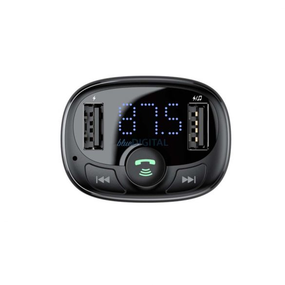 Transmițător FM Bluetooth de tip Baseus T 2xUSB microSD (negru)