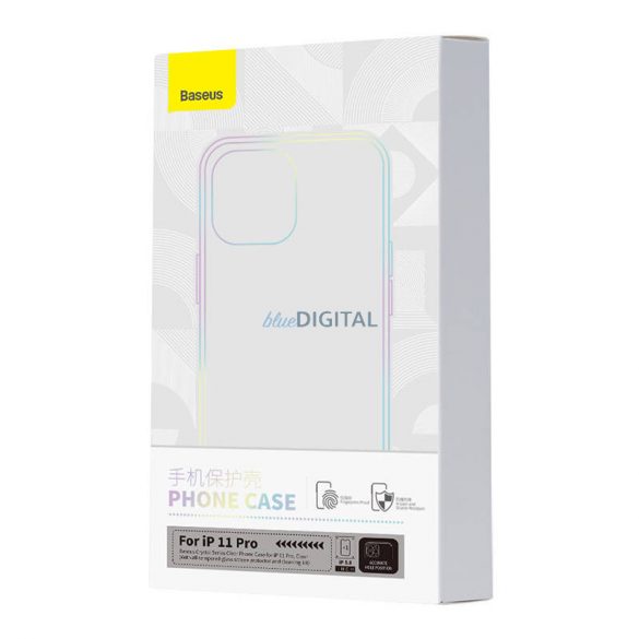 Husă Baseus Crystal Series pentru iPhone 11 Pro (transparentă) + Sticlă securizată + Kit de curățare