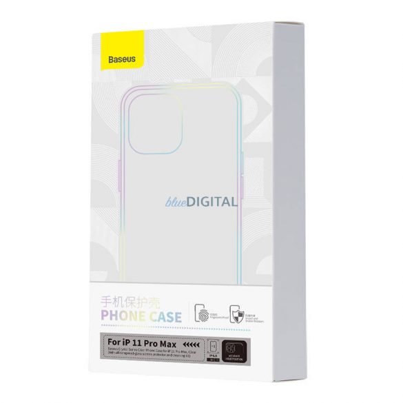 Husă Baseus Crystal Series pentru iPhone 11 Pro Max (Transparentă) + Sticlă securizată + Kit de curățare