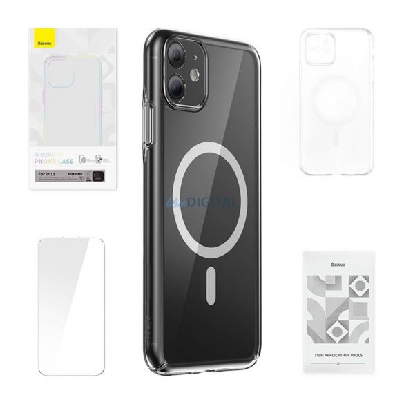 Husă pentru telefon Baseus Magnetic Crystal transparentă iPhone 11 (transparentă)