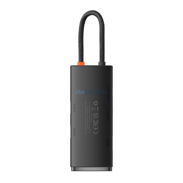 Hub Baseus OS Lite 6 porturi (Tip-C HDMI+USB3.0*2+PD+SD/TF) (negru)