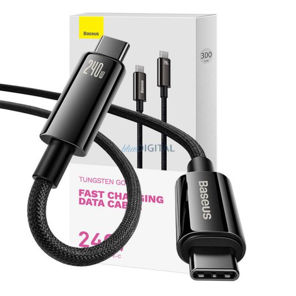 USB-C Cablu USB-C Baseus Tungsten gold 240W 3m (negru)