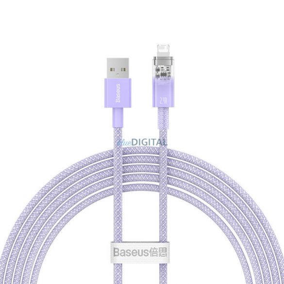 Cablu de încărcare rapidă Baseus USB-A Lightning Explorer Series 2m, 2.4A (violet)