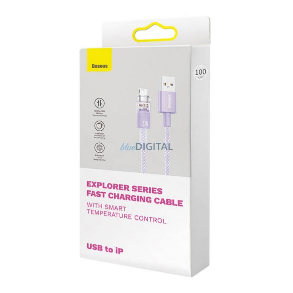 Cablu de încărcare rapidă Baseus USB-A Lightning Explorer Series 2m, 2.4A (violet)