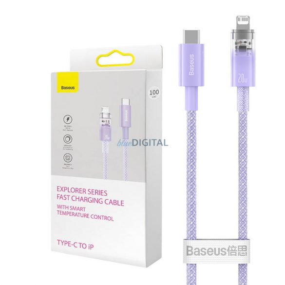 Cablu de încărcare rapidă Baseus USB-C Lightning Explorer Series 1m, 20W (violet)