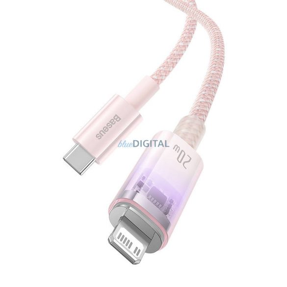 Cablu de încărcare rapidă Baseus USB-C Lightning Explorer Series 1m, 20W (roz)