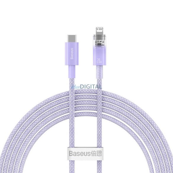 Cablu de încărcare rapidă Baseus USB-C Lightning Explorer Series 2m, 20W (violet)