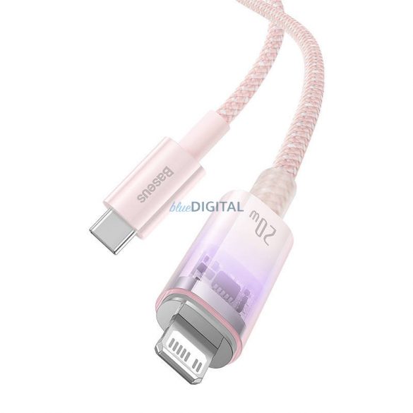 Cablu de încărcare rapidă Baseus USB-A Lightning Explorer Series 2m 20W (roz)