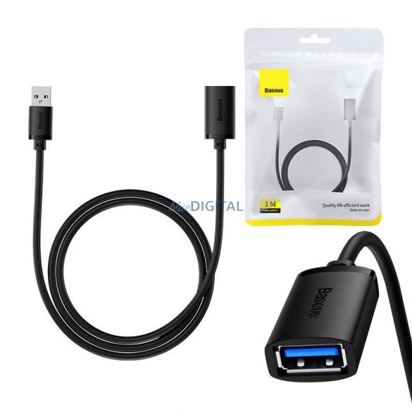 Cablu prelungitor USB 3.0 de la conectorul tată Baseus la conectorul mamă, seria AirJoy, 1m (negru)