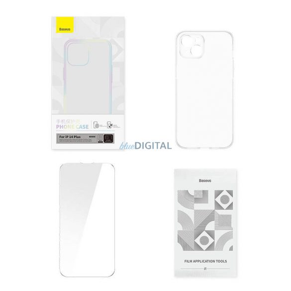 Carcasa transparenta si set de sticla securizata Baseus Corning iPhone 14 Plus