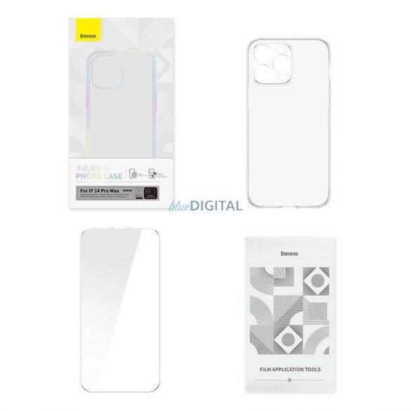 Carcasa transparenta si set de sticla securizata Baseus Corning iPhone 14 Pro Max