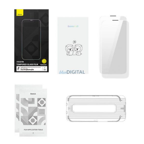 Filtru de praf incorporat Baseus Corning din sticla securizata iPhone 13/13 Pro/14