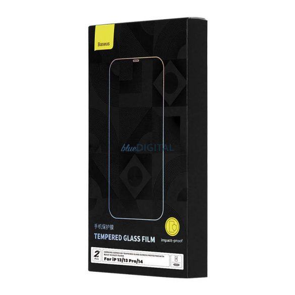 Filtru de praf incorporat Baseus Corning din sticla securizata iPhone 13/13 Pro/14