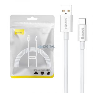 Cablu USB la USB-C Baseus Superior 100W 2m (alb)