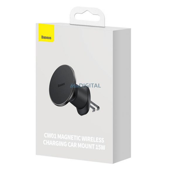 Suport magnetic pentru telefon pentru mașină, încărcare fără fir Baseus CW01 (negru)