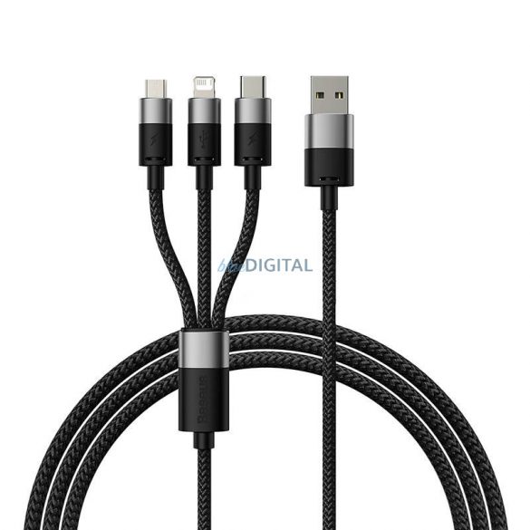 Încărcător rapid USB și M+L+C Baseus StarSpeed ​​​​3.5A 0.6m (negru)